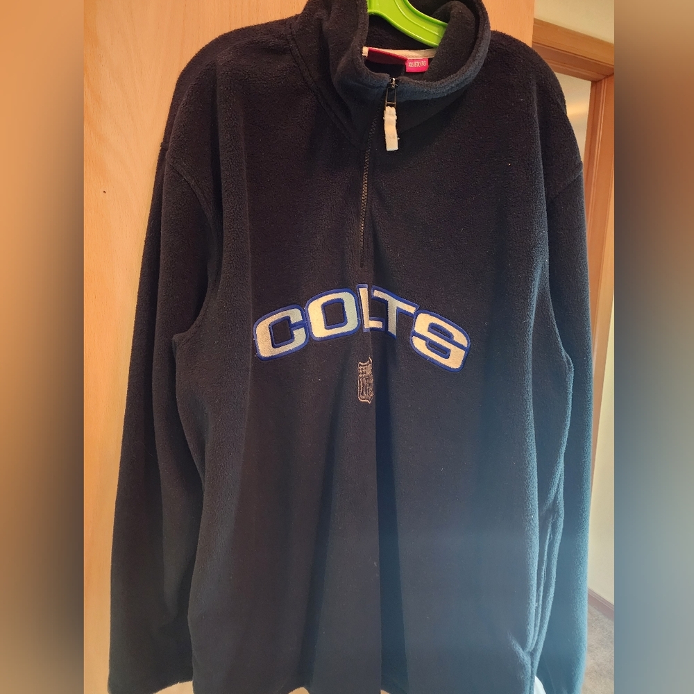 MENS BLACK REEBOK COLTS 3/4 ZIP SWEATSHIRT SIXE XL